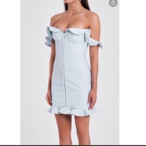 Lavish Alice light blue Corset ruffle dress- 2